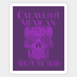 Calavera Mexican - Day of the Dead - Purple Magnet